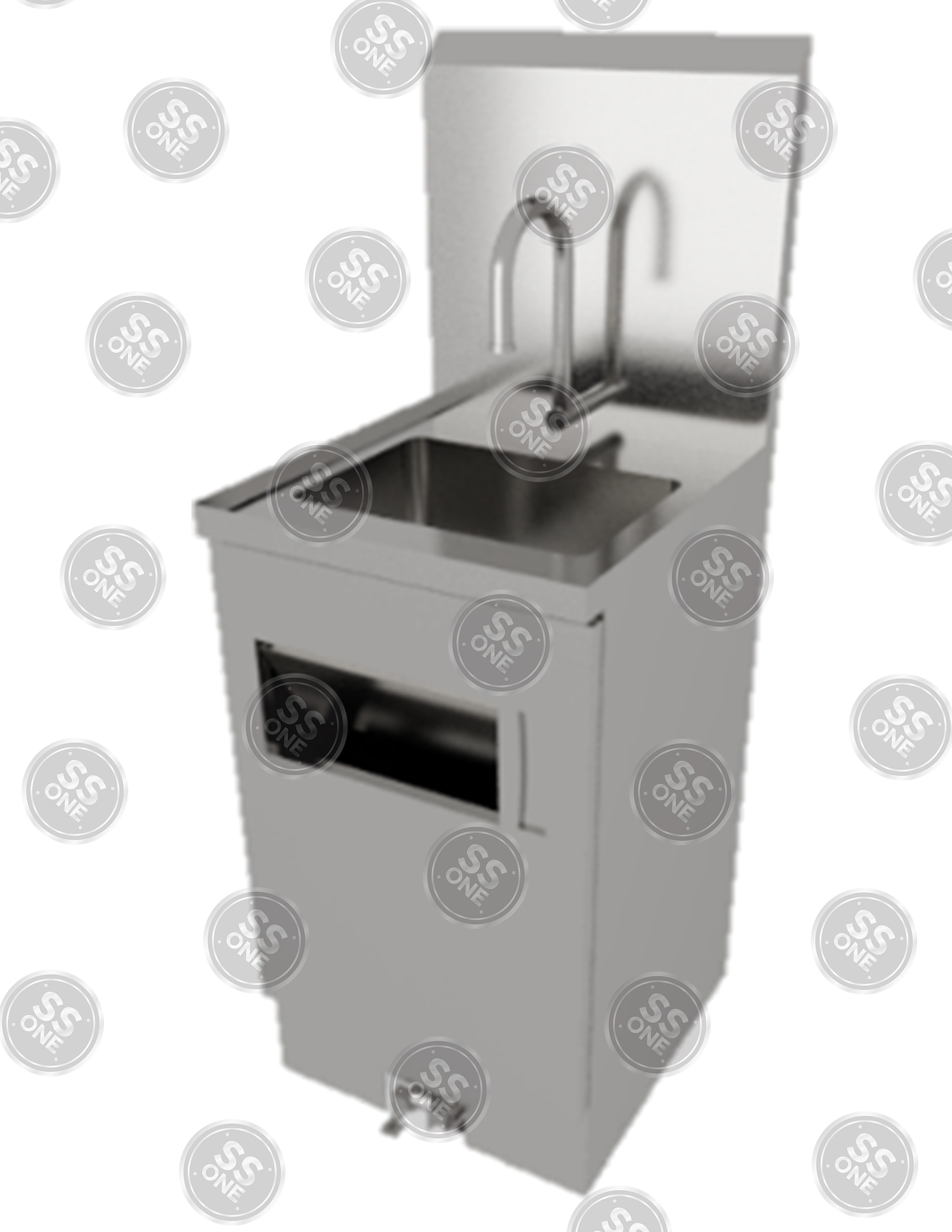 FOOT OPERATED HANDWASHING SINK (WITH BASE CABINET AND FOOT VALVE)